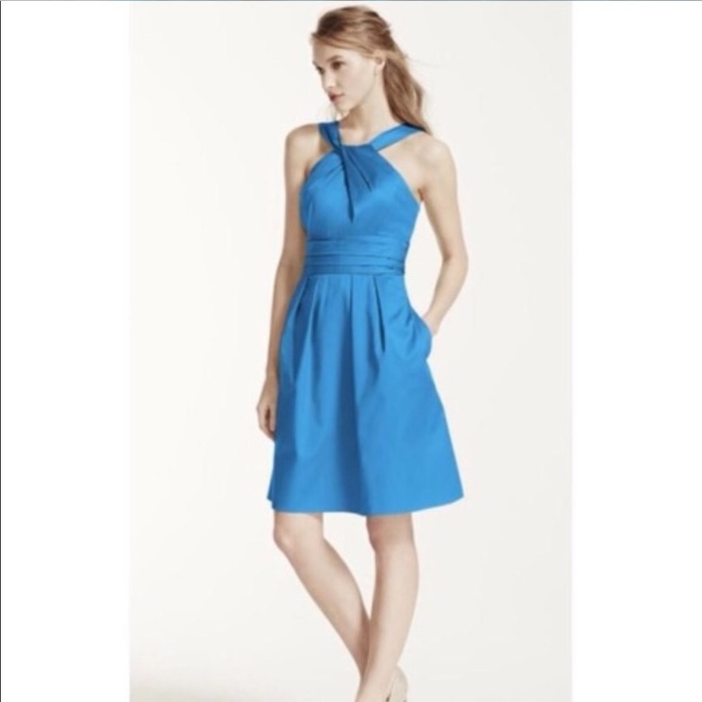 David’s Bridal blue size 10 bridesmaid’s dress